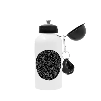 Δίσκος Φαιστού, Metal water bottle, White, aluminum 500ml