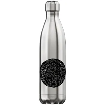 Δίσκος Φαιστού, Μεταλλικό παγούρι θερμός Inox (Stainless steel), διπλού τοιχώματος, 750ml