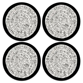 Δίσκος Φαιστού, ΣΕΤ 4 Σουβέρ ξύλινα στρογγυλά (9cm)