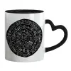 Mug heart black handle, ceramic, 330ml