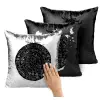 Μαξιλάρι καναπέ Μαγικό Μαύρο με πούλιες 40x40cm περιέχεται το γέμισμα