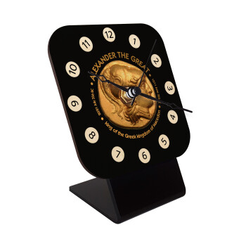Alexander the Great, Επιτραπέζιο ρολόι σε φυσικό ξύλο (10cm)