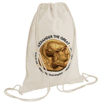 Alexander the Great, Τσάντα πλάτης πουγκί GYMBAG natural (28x40cm)