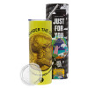 Neon Yellow Travel Tumbler, with metal straw (Stainless steel 304 Food grade, BPA free, 600ml)