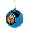 Blue Christmas tree ball ornament 8cm