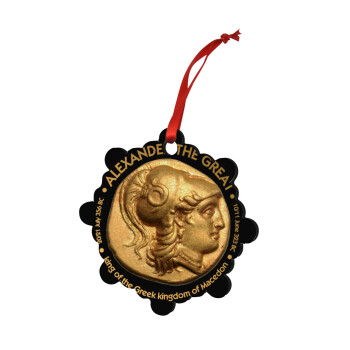 Alexander the Great, Στολίδι Χριστουγεννιάτικο στολίδι snowflake ξύλινο 7.5cm