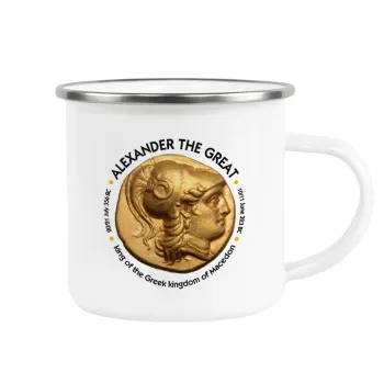 Alexander the Great, Metallic enamel cup white 360ml