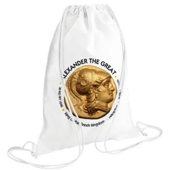 Alexander the Great, Τσάντα πλάτης πουγκί GYMBAG λευκή (28x40cm)