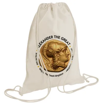 Alexander the Great, Τσάντα πλάτης πουγκί GYMBAG natural (28x40cm)