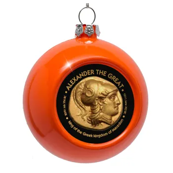 Alexander the Great, Orange Christmas tree ornament bauble 8cm