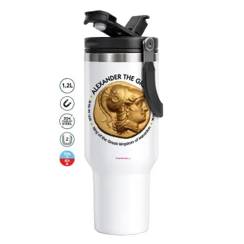 Alexander the Great, Mega Stainless steel Tumbler with lid, double wall 1,2L