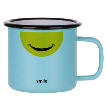 Smile Mug, Κούπα Μεταλλική εμαγιέ ΜΑΤ σιέλ 360ml