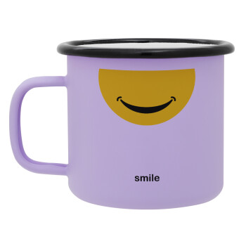 Smile Mug, Κούπα Μεταλλική εμαγιέ ΜΑΤ Light Pastel Purple 360ml