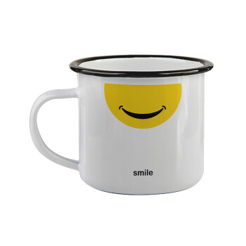 Smile Mug, Κούπα εμαγιέ με μαύρο χείλος 360ml