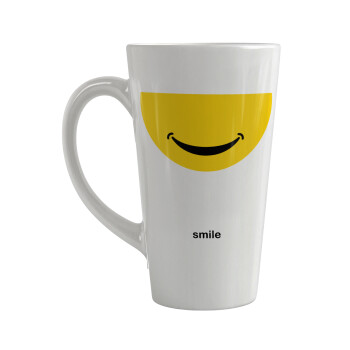 Smile Mug, Κούπα κωνική Latte Μεγάλη, κεραμική, 450ml