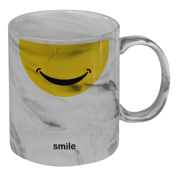 Smile Mug, Κούπα κεραμική, marble style (μάρμαρο), 330ml