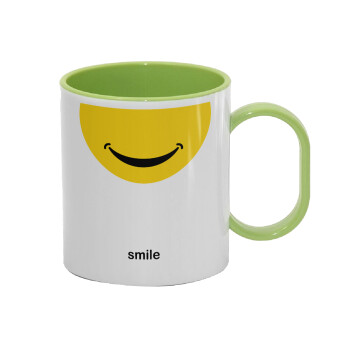 Smile Mug, Κούπα (πλαστική) (BPA-FREE) Polymer Πράσινη για παιδιά, 330ml