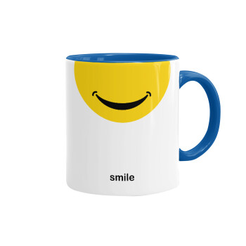 Smile Mug, Mug colored blue, ceramic, 330ml