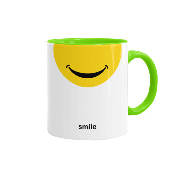 Smile Mug, Mug colored light green, ceramic, 330ml