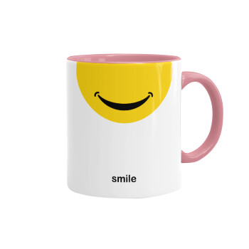 Smile Mug, Mug colored pink, ceramic, 330ml
