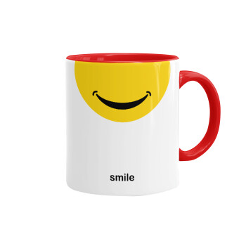 Smile Mug, Mug colored red, ceramic, 330ml