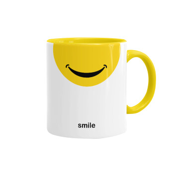 Smile Mug, Mug colored yellow, ceramic, 330ml