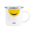 Metallic enamel cup white 360ml