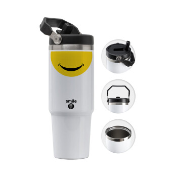 Smile Mug, Θερμός Ανοξείδωτο 30oz με χερούλι