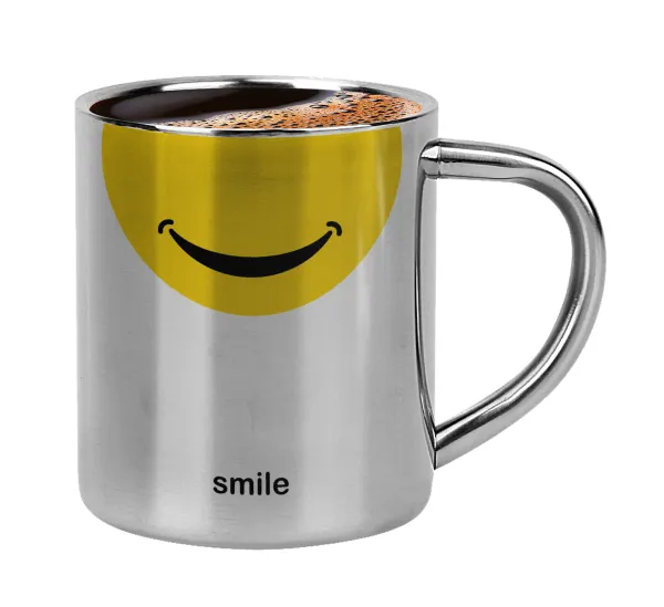 Smile Mug — Double-wall metal cup for espresso (220ml)