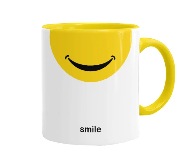 Smile Mug — Κεραμική Κίτρινη, 330ml