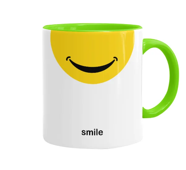 Smile Mug — Κούπα χρωματιστή βεραμάν, κεραμική, 330ml