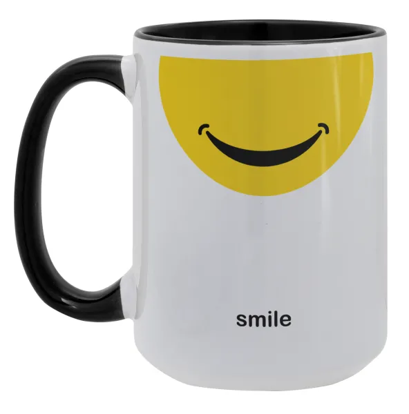 Smile Mug — Mega 15oz Μαύρη