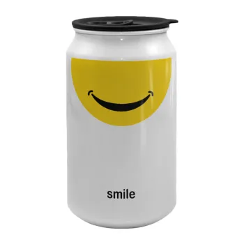 Smile Mug, Κούπα ταξιδιού μεταλλική με καπάκι (tin-can) 500ml