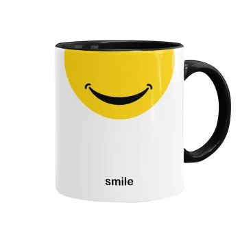 Smile Mug, Mug colored black, ceramic, 330ml