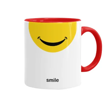 Smile Mug, Mug colored red, ceramic, 330ml