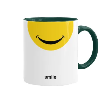 Smile Mug, Mug colored green, ceramic, 330ml