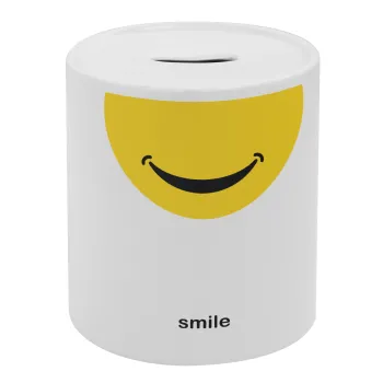 Smile Mug, Κουμπαράς πορσελάνης με τάπα