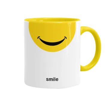 Smile Mug, Mug colored yellow, ceramic, 330ml