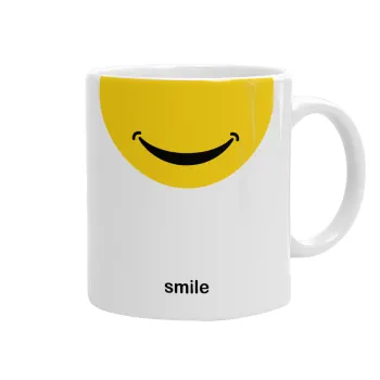 Smile Mug, Ceramic coffee mug, 330ml