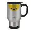Stainless steel travel mug with lid, double wall 450ml