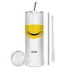 Tumbler stainless steel 600ml, with metal straw & cleaning brush