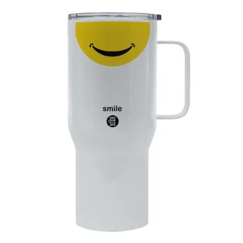 Smile Mug, Tumbler με καπάκι, διπλού τοιχώματος (θερμό) 750L