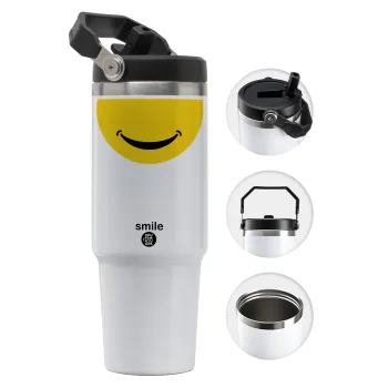 Smile Mug, Θερμός Ανοξείδωτο 30oz με χερούλι