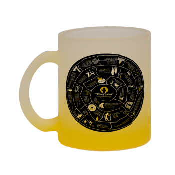 Προχίστορας, Κούπα γυάλινη δίχρωμη με βάση το κίτρινο ματ, 330ml