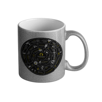 Προχίστορας, Κούπα Ασημένια Glitter που γυαλίζει, κεραμική, 330ml