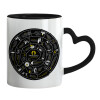 Mug heart black handle, ceramic, 330ml