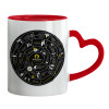Mug heart red handle, ceramic, 330ml