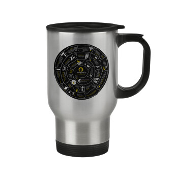 Προχίστορας, Stainless steel travel mug with lid, double wall 450ml