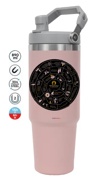 Προχίστορας — PINK Travel Tumbler with Handle 890ml