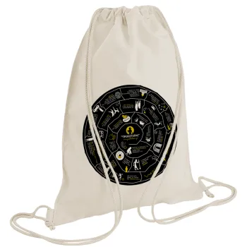 Προχίστορας, Τσάντα πλάτης πουγκί GYMBAG natural (28x40cm)